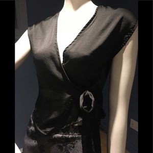 Black short sleeve blouse